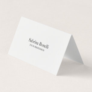 Carte De Visite Unique Élégant Plat Simple Blanc