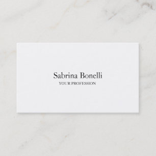 Carte De Visite Unique Élégant Plat Simple Blanc