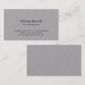 Carte De Visite Unique Élégant Plat Simple Blanc Premium Gris (Devant / Derrière)