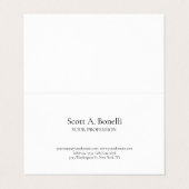 Carte De Visite Unique Élégant Simple Blanc Simple (Extérieur déplié)