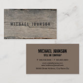 Carte De Visite Unique en bois rustique moderne (Devant / Derrière)