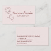 Carte de visite unique Fleur simple (Devant / Derrière)