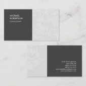 Carte De Visite Unique Floral Damask Grey (Devant / Derrière)