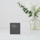 Carte De Visite Unique Floral Damask Grey (Debout devant)
