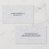 Carte De Visite Unique Floral Damask Grey Special Plain (Devant / Derrière)