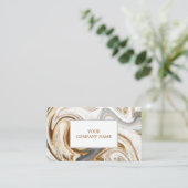 Carte De Visite Unique Gold Lettering Gold Agate Abstrait (Debout devant)