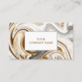 Carte De Visite Unique Gold Lettering Gold Agate Abstrait (Devant)