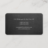 Carte De Visite Unique Gray Chalkboard Black Monogram Manager (Dos)