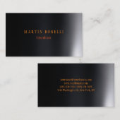 Carte De Visite Unique gris foncé clair propre (Devant / Derrière)