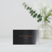 Carte De Visite Unique gris foncé clair propre (Debout devant)