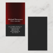 Carte De Visite Unique gris foncé rouge vertical professionnel (Devant / Derrière)