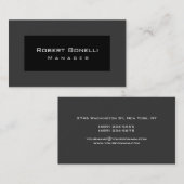 Carte de visite unique gris noir (Devant / Derrière)