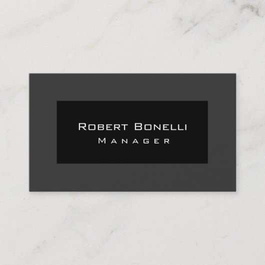 Carte de visite unique gris noir (Devant)