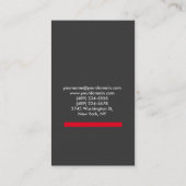 Carte De Visite Unique gris rouge vertical professionnel (Dos)