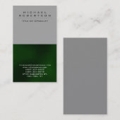 Carte de visite unique gris vert vertical clair (Devant / Derrière)