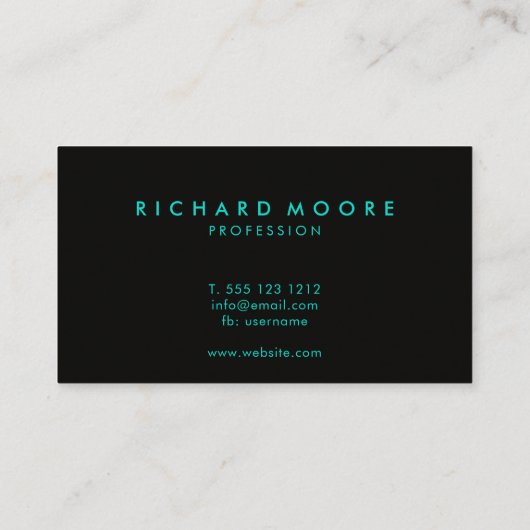 Carte De Visite Unique grunge vert émeraude signature abstraite (Dos)