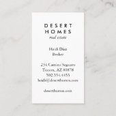 Carte De Visite Unique Immobilier Cactus Flower Desert Photo (Dos)