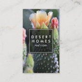 Carte De Visite Unique Immobilier Cactus Flower Desert Photo (Devant)