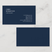 Carte De Visite Unique Marine Bleue Classique (Devant / Derrière)