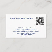 Carte De Visite Unique Modern Blue Photo QR Code Tech Professional (Dos)