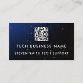 Carte De Visite Unique Modern Blue Pixel QR Code Tech Business (Devant)