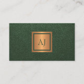 Carte De Visite Unique modern monogram professional gold green (Devant)