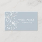 Carte De Visite Unique Moderne Dusty Blue Boho Floral (Devant)