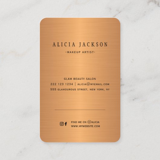 Carte De Visite Unique moderne élégant or monogrammed (Dos)