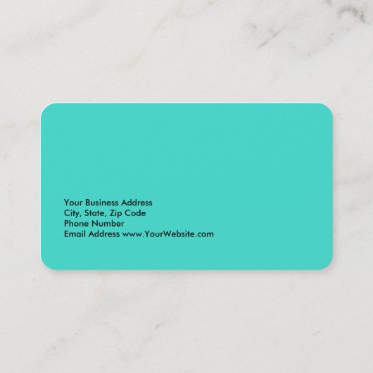 Carte De Visite Unique Moderne Et Design, Pale Turquoise (Dos)