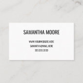 Carte De Visite Unique Moderne Gras Typographie Noire Créative (Dos)