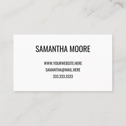 Carte De Visite Unique Moderne Gras Typographie Noire Créative (Dos)