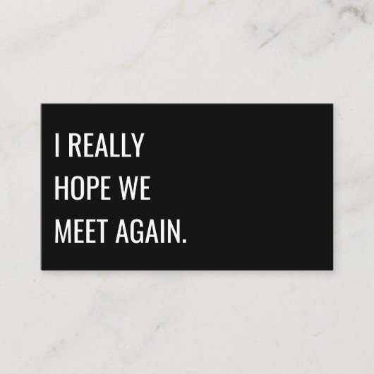 Carte De Visite Unique Moderne Gras Typographie Noire Créative (Devant)