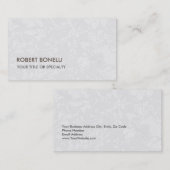 Carte De Visite Unique moderne Gris Floral Damask (Devant / Derrière)