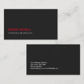 Carte De Visite Unique moderne gris rouge élégant (Devant / Derrière)