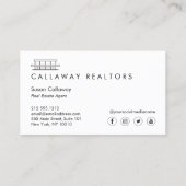 Carte De Visite Unique Moderne Logo Logo II Dark Grey Immobilier (Dos)