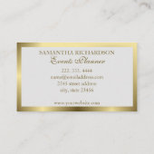 Carte De Visite Unique Moderne Luxe Blanc Et Or Géométrique (Dos)