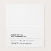 Carte De Visite Unique moderne minimaliste noir blanc (Extérieur déplié)