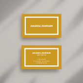 Carte De Visite Unique Moderne Mustard Jaune & Blanc Professionnel