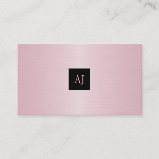 Carte De Visite Unique moderne or rose beauté monogrammée (Devant)