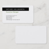 Carte De Visite Unique Moderne Professionnel Noir Blanc (Devant / Derrière)