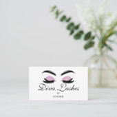 Carte De Visite Unique Moderne Rose Purplish Lashes Et Brows (Debout devant)