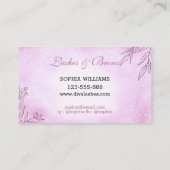 Carte De Visite Unique Moderne Rose Purplish Lashes Et Brows (Dos)