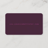 Carte De Visite Unique & Moderne | Rose & Violet foncé (Dos)