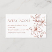 Carte De Visite Unique Moderne Terracotta Boho Floral (Dos)
