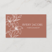 Carte De Visite Unique Moderne Terracotta Boho Floral (Devant)