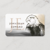 Carte De Visite Unique Monogramme d'aigle doré américain (Devant)