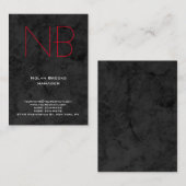 Carte De Visite Unique monogramme gris simple (Devant / Derrière)