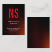 Carte De Visite Unique monogramme simple brun rouge (Devant / Derrière)