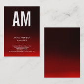 Carte De Visite Unique monogramme simple brun rouge (Devant / Derrière)