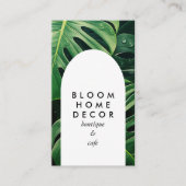 Carte De Visite Unique Monstera Leaf Photographie QR Code Arch (Devant)